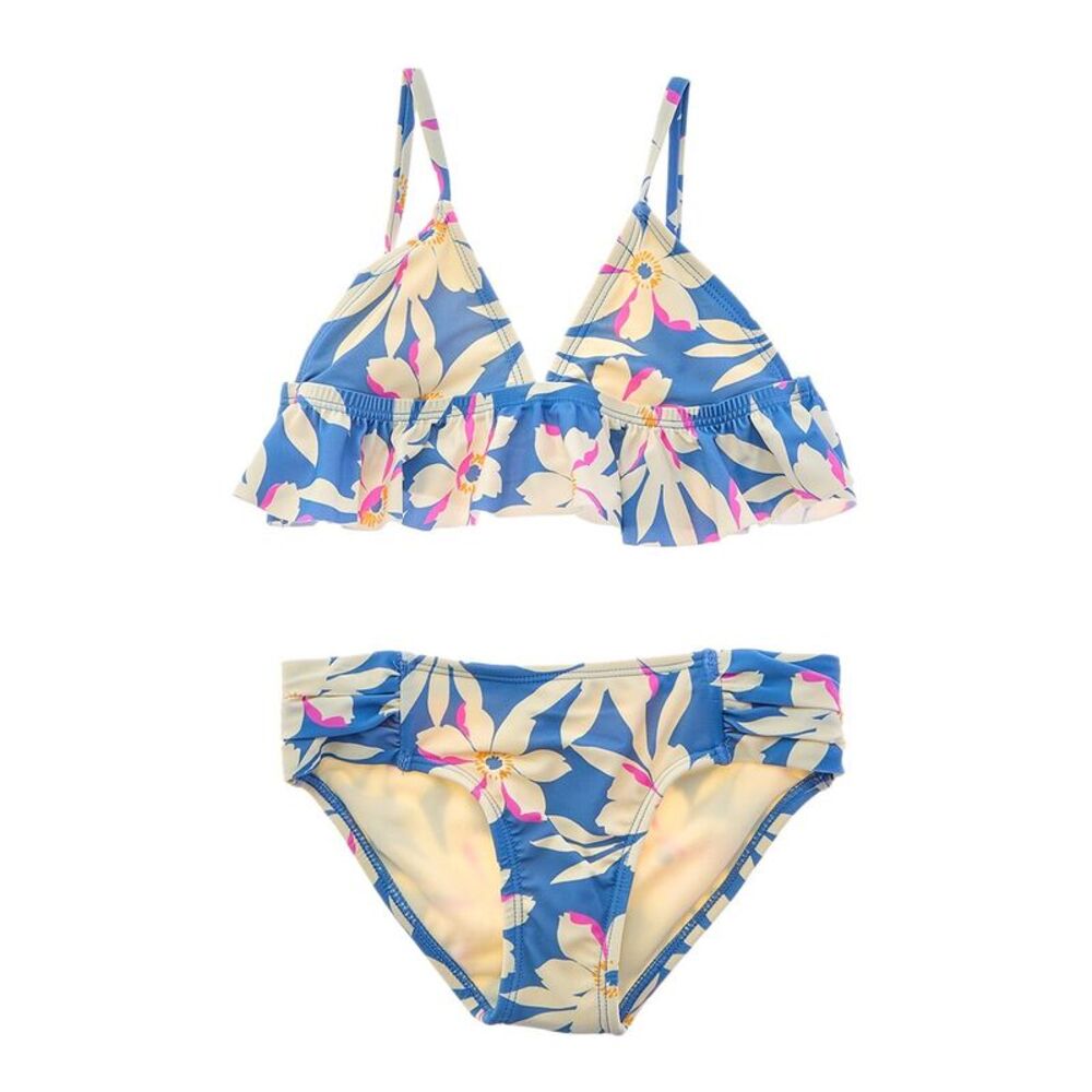 Raisins Kids Swim One Piece - Blue and Pink Floral